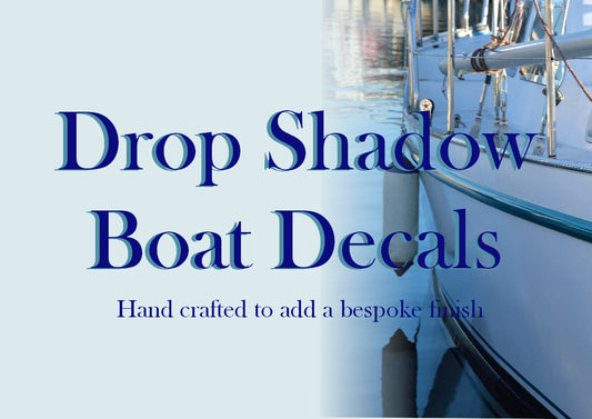 Drop Shadow Boat decals Hand crafted name graphics