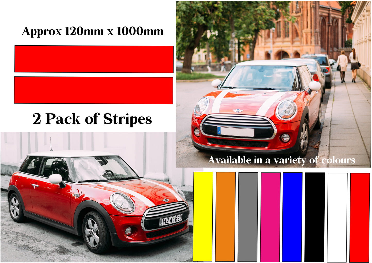 MINI ONE MINI COOPER S BONNET STRIPES & PINSTRIPE VINYL STICKERS DECALS GRAPHICS